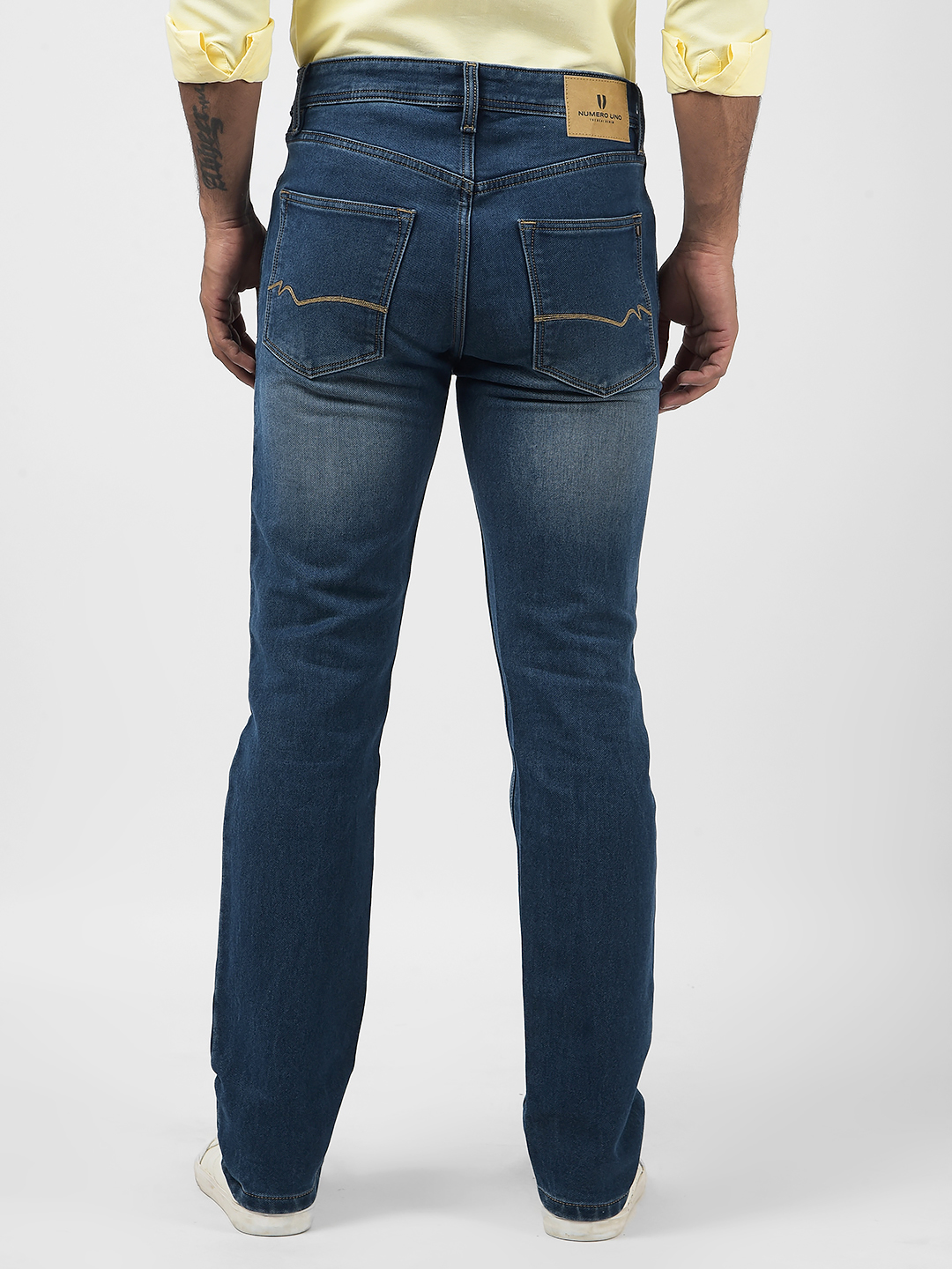 Numero Uno Men Solid Dark Blue Jeans